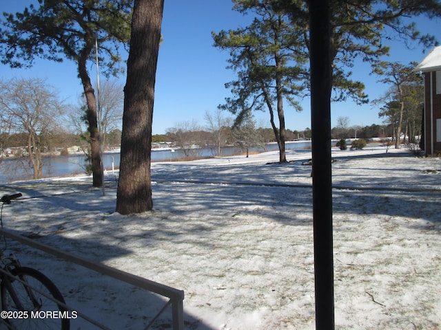 view of yard featuring a water view