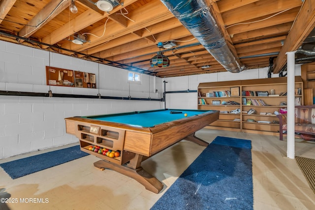 playroom with pool table