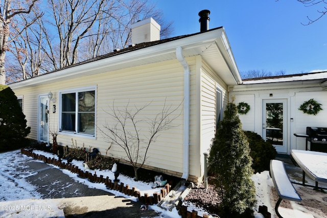 view of snowy exterior