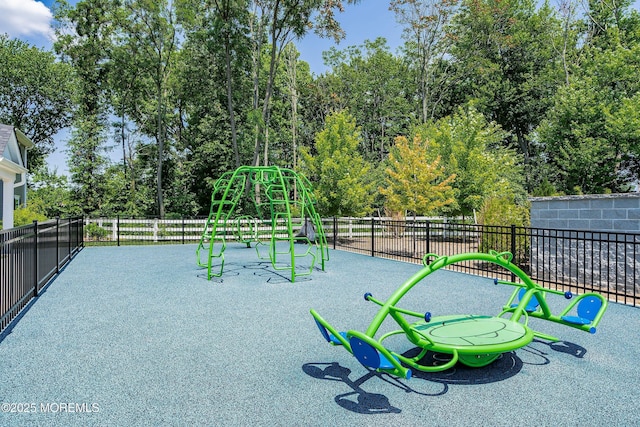 view of community with a playground