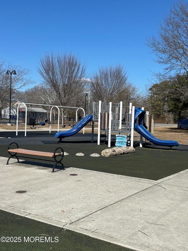 view of community jungle gym