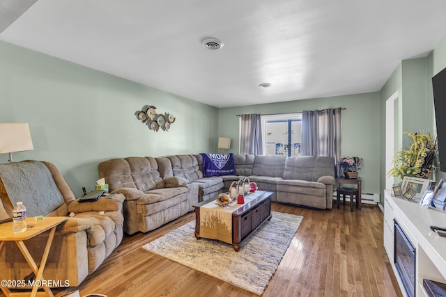 living room featuring hardwood / wood-style floors