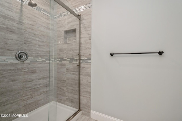 bathroom featuring walk in shower