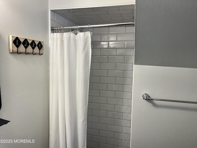 bathroom featuring walk in shower