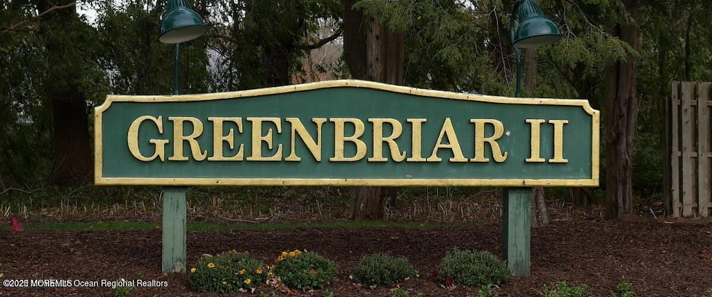 view of community sign