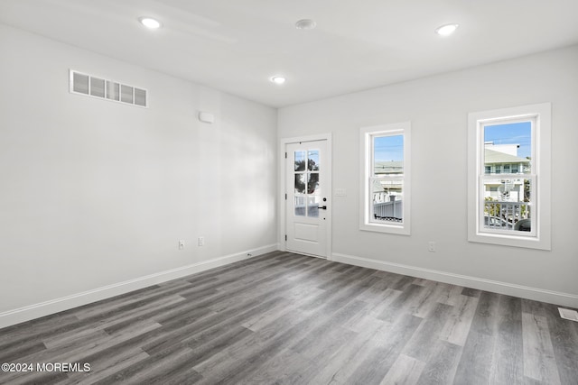 foyer with hardwood / wood-style floors