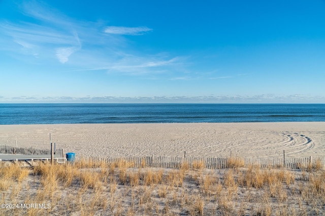 property view of water featuring a view of the beach