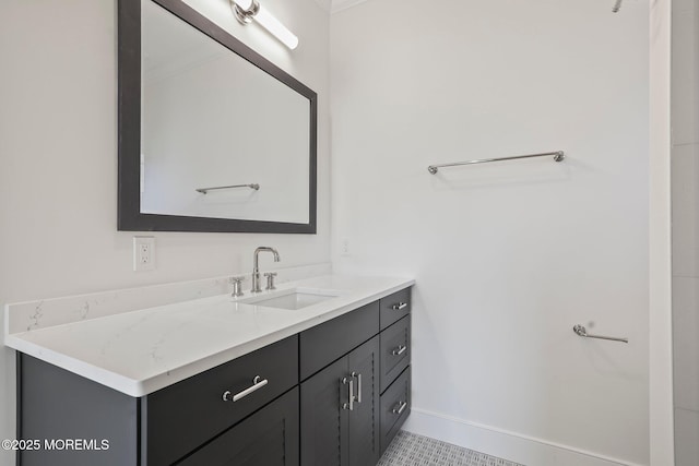 bathroom featuring tile patterned floors and vanity