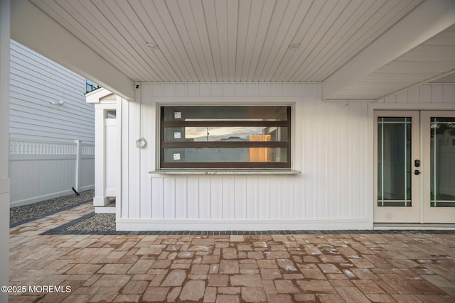 exterior space featuring french doors