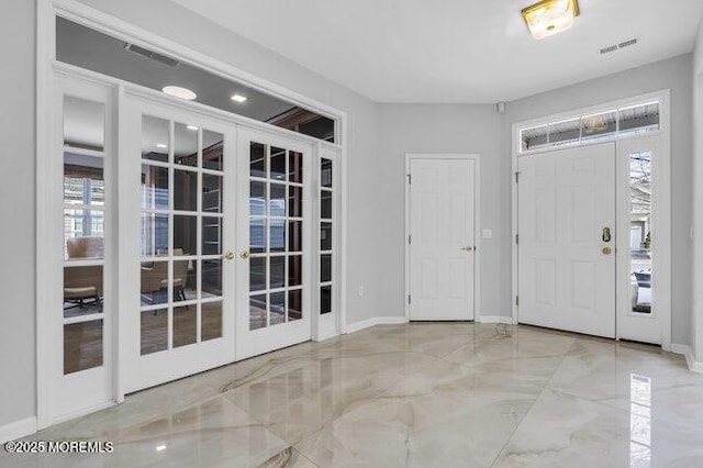 entryway with french doors