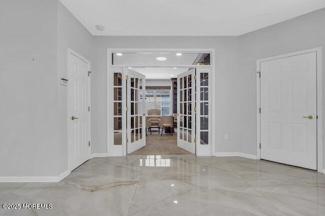 interior space with french doors