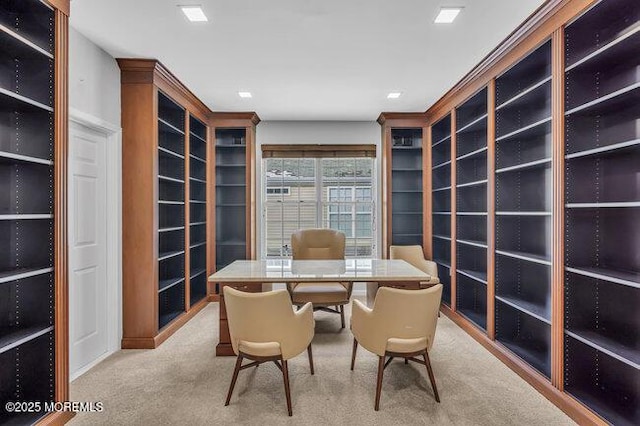 office area with carpet flooring