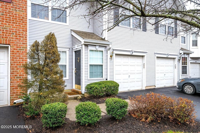 exterior space with a garage