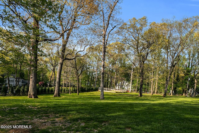 view of property's community featuring a lawn