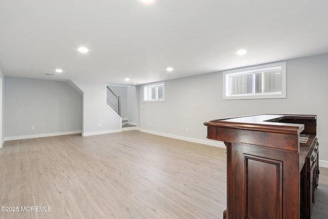 interior space with light wood-type flooring