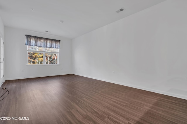 empty room featuring dark hardwood / wood-style floors