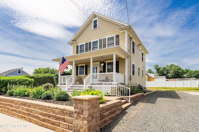 view of front of home featuring a porch