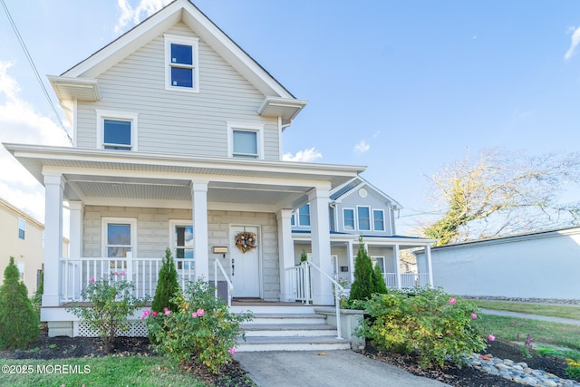 view of front of property with a porch