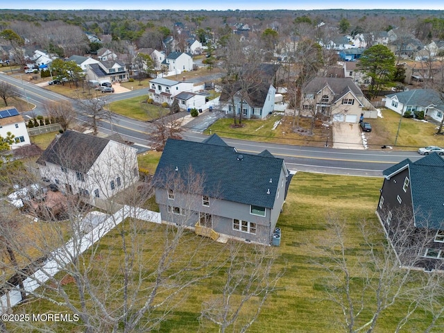 aerial view with a residential view