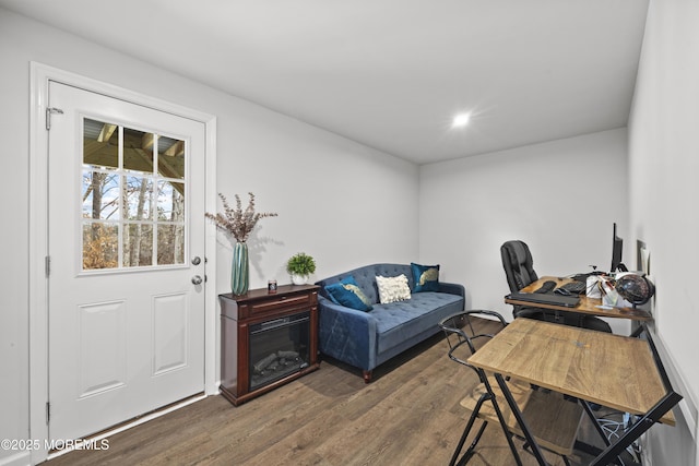 office featuring dark hardwood / wood-style floors