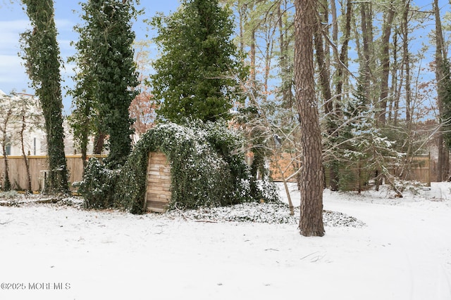 view of snowy yard