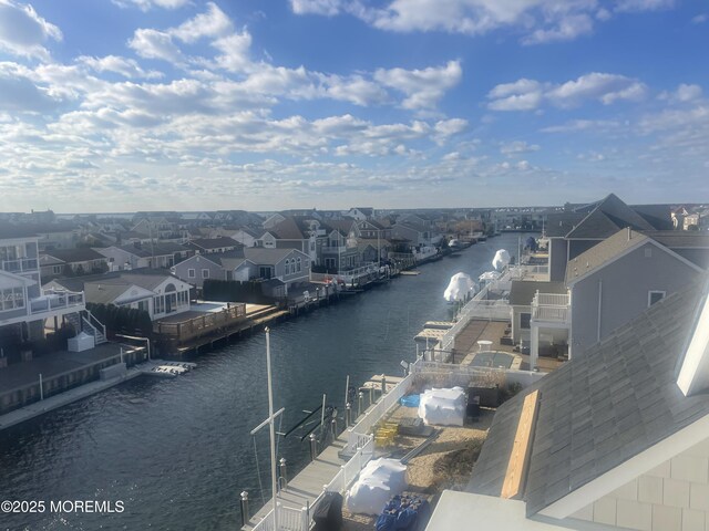 water view with a boat dock