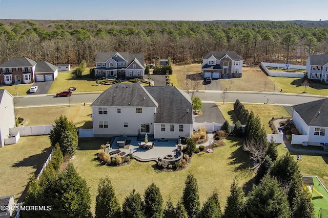 drone / aerial view with a forest view