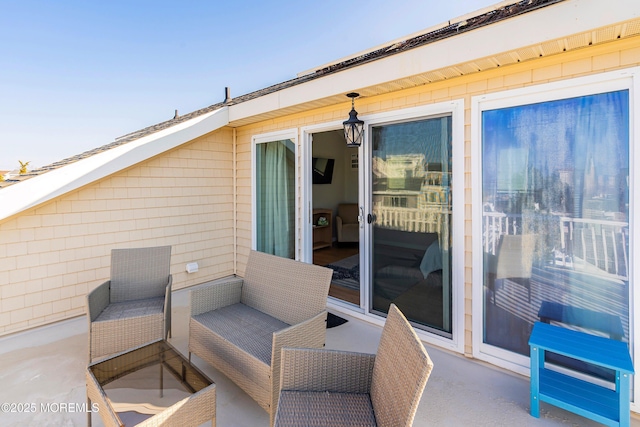 view of patio with an outdoor living space