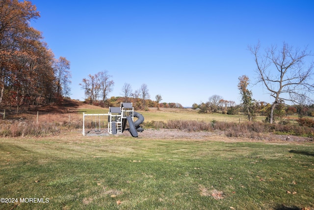 view of yard featuring a playground