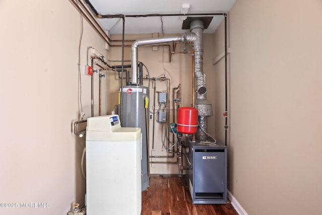 utility room with water heater