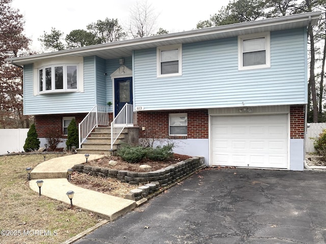 split foyer home with a garage