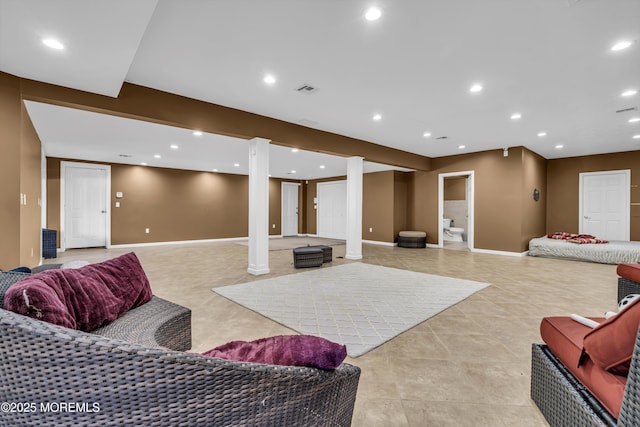 view of tiled living room