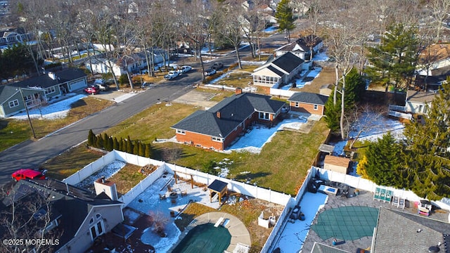 drone / aerial view with a residential view