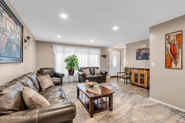 living room featuring light hardwood / wood-style floors