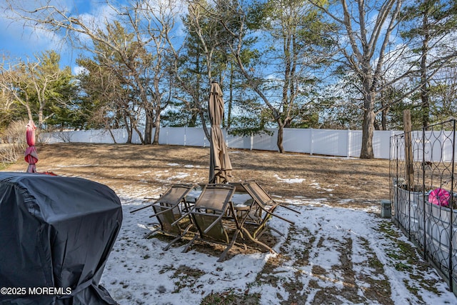 view of snowy yard