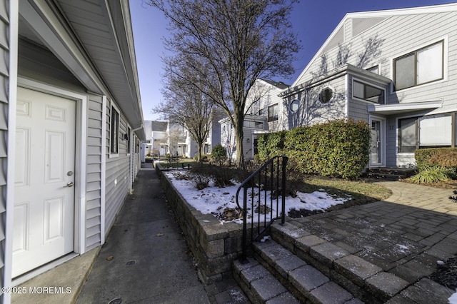 view of snowy exterior