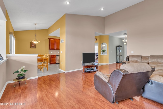 living room featuring light hardwood / wood-style floors