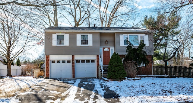 bi-level home with a garage