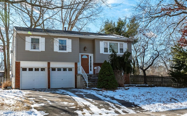 split foyer home with a garage