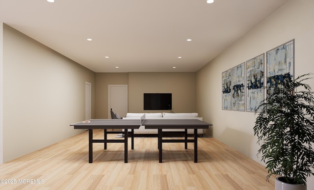 office space featuring light wood-type flooring