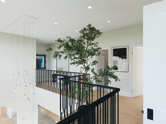 hall featuring light hardwood / wood-style floors