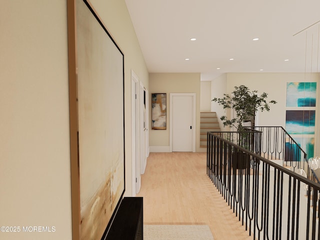 hall featuring light hardwood / wood-style floors