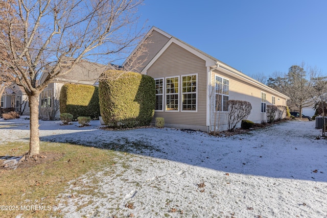 view of snow covered exterior