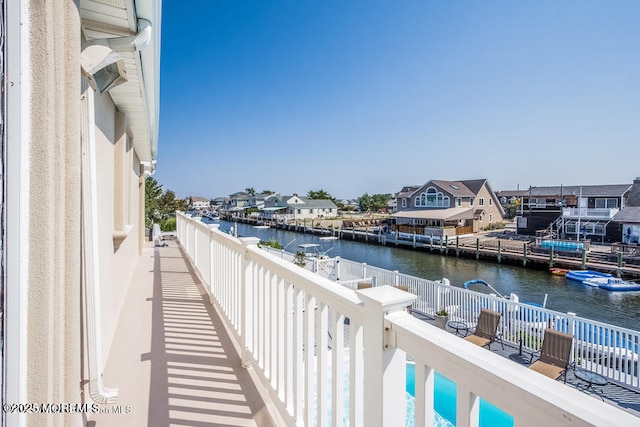 balcony with a water view