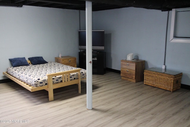 bedroom featuring light hardwood / wood-style floors