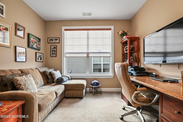 office area featuring carpet floors