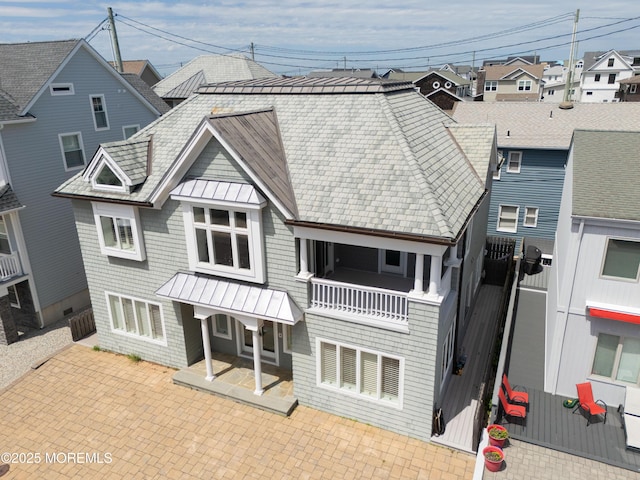 26 N Surf Rd, Lavallette, NJ 08735 - rear view of house featuring a patio area, a residential view, and a balcony