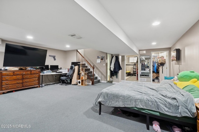 view of carpeted bedroom