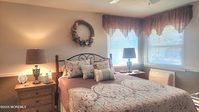 bedroom featuring ceiling fan