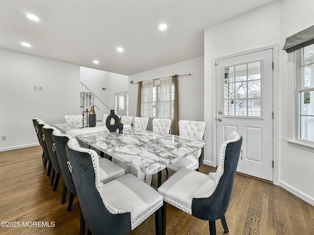 dining room featuring dark hardwood / wood-style flooring